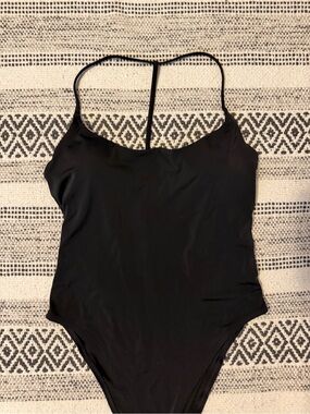 aerie Black T-Back Crossing One-Piece